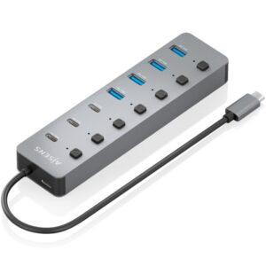 Hub USB Tipo-C 3.2 Aisens ASUC-8P044-GR/ 4xUSB/ 3xUSB Tipo-C/ 1xUSB Tipo-C PD/ Gris 8435739905081 ASUC-8P044-GR AIS-HUB ASUC-8P044-GR