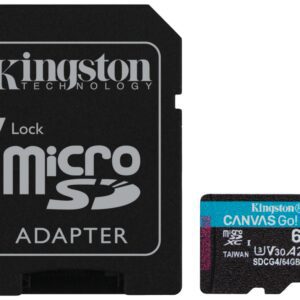 Kingston Technology Tarjeta microSDXC Canvas Go Plus Gen4 de 64 GB