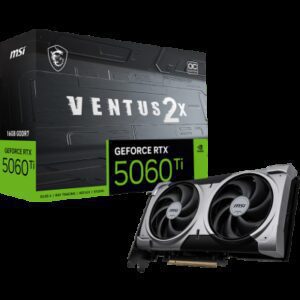 MSI VENTUS GeForce RTX 5060 TI 16G 2X OC PLUS NVIDIA 16 GB GDDR7 4711377334471 | P/N: 912-V535-005 | Ref. Artículo: 1400404