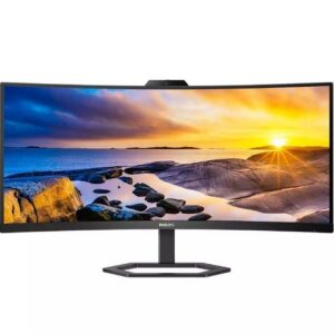 Monitor Profesional Ultrapanorámico Curvo Philips 34E1C5600HE 34"/ WQHD/ Webcam/ Multimedia/ Regulable en altura/ Negro 8712581783464 34E1C5600HE/00 PHIL-M 34E1C5600HE