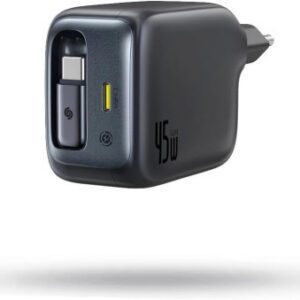 OS-BASEUS ENERCORE CJ11 FAST CHARGER WITH RETRACTABLE CABLE 2C 45W EU COSMIC BLACK 6932172695484 | P/N: E0120G00 | Ref. Artículo: 1406095