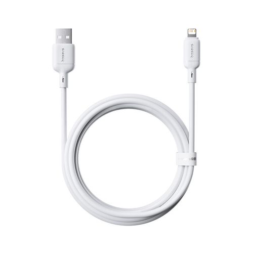 OS-BASEUS SILKY SERIES FAST CHARGING CABLE USB TO IP 2.4A 1M MOON WHITE - Imagen 2