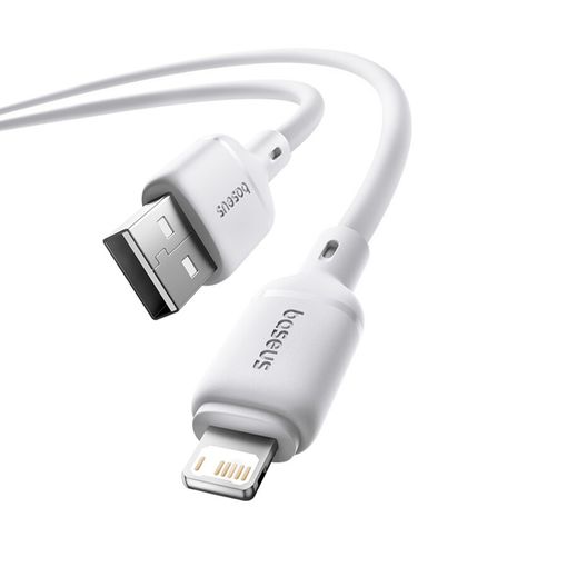 OS-BASEUS SILKY SERIES FAST CHARGING CABLE USB TO IP 2.4A 1M MOON WHITE - Imagen 3