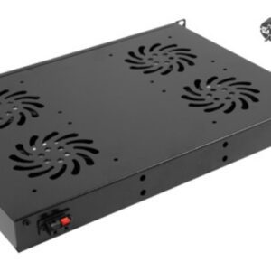 PANEL VENTILACION LANBERG LCD 4 VENTILADORES TERMOSTATO 230V 1U RACK 19 NEGRO 5901969418019 AK-1503-B
