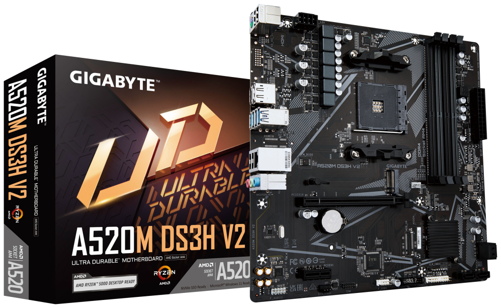 PLACA BASE GIGABYTE A520M DS3H V2 AM4 MATX 4XDDR4 4719331854690 A520M DS3H V2 G10