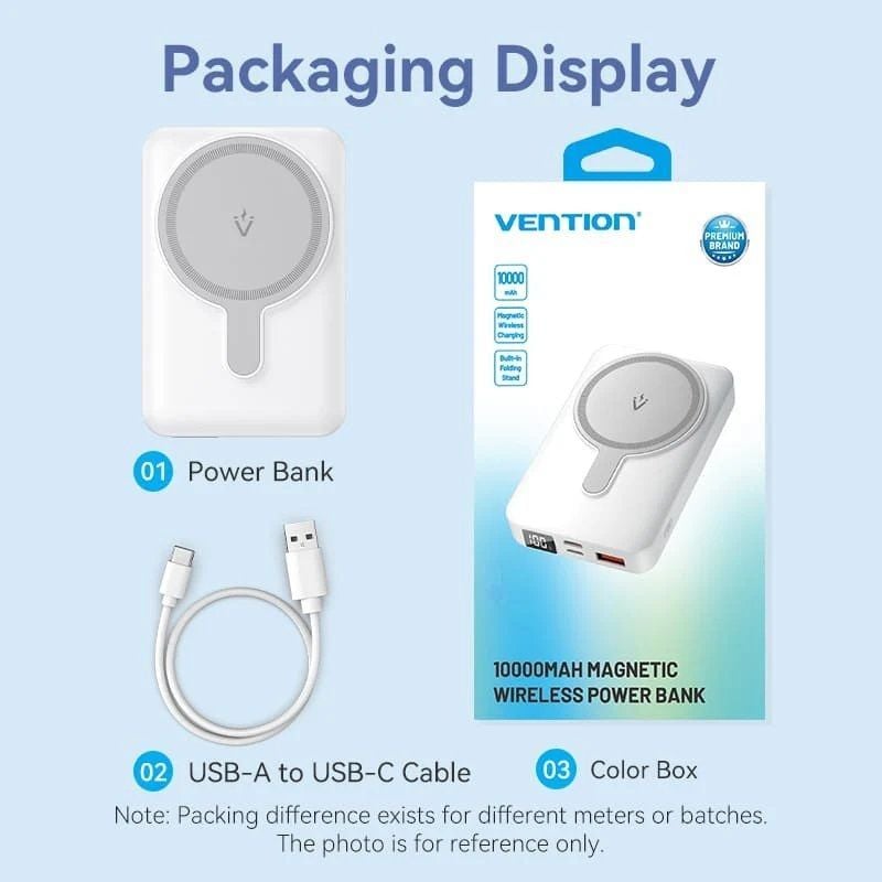 Powerbank 10000mAh Vention FHTB0/ 22.5W/ Wireless/ Negra - Imagen 3