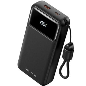 Powerbank 20000mAh Vention XGYB0-40-TY/ 22.5W/ Negra/ Incluye Cable USB Tipo-C 6922794797703 XGYB0-40-TY VEN-BAT XGYB0-40-TY