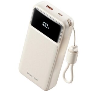 Powerbank 20000mAh Vention XGYW0-40-TY/ 22.5W/ Blanca/ Incluye Cable USB Tipo-C 6922794797710 XGYW0-40-TY VEN-BAT XGYW0-40-TY