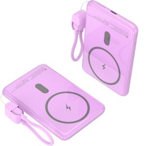 Powerbank 5000mAh Leotec LEPOWW20W5P/ 20W/ Wireless/ Púrpura/ Incluye Cable USB Tipo-C 8436588883759 LEPOWW20W5P LEO-BAT PB INAL 20 5000 PUR