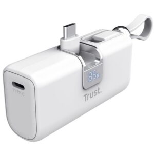 Powerbank 5000mAh Trust Pacto 26105/ 18W/ Blanca 8713439261059 26105 TRU-BAT PACTO 5000 WH