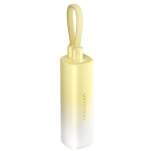 Powerbank 5000mAh Vention FHWY0/ 20W/ Amarilla/ Incluye Cable USB Tipo-C y Lightning 6922794716070 FHWY0 VEN-BAT FHWY0