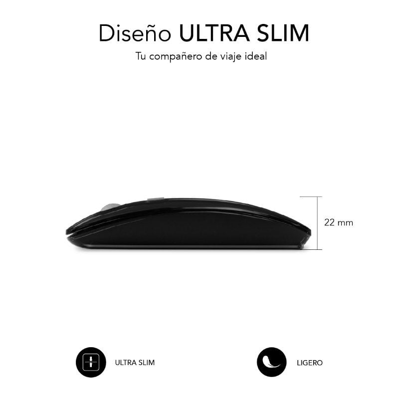 Ratón Inalámbrico Subblim Dual Flat/ Batería recargable/ Hasta 1600 DPI - Imagen 3