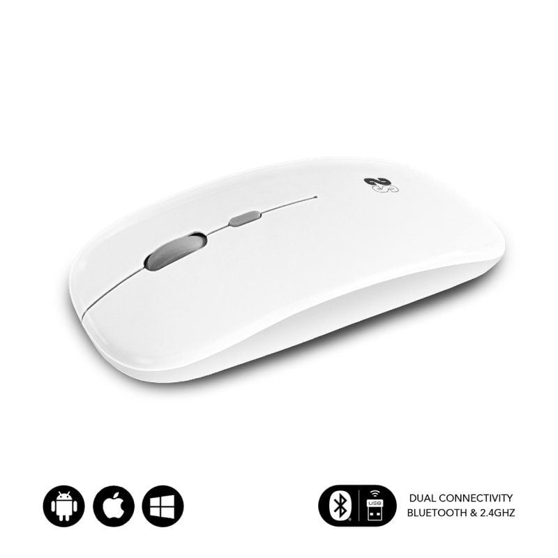 Ratón Inalámbrico Subblim Dual Flat/ Batería recargable/ Hasta 1600 DPI/ Blanco 8436586742256 SUBMO-DFLAT21 SUB-MOU DUAL FLAT RECAR WH