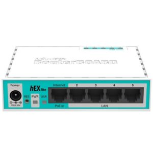 Router Mikrotik Hex Lite RB750R2 5 Puertos/ RJ45 10/100/ PoE 4752224000378 RB750R2 MKT-ROU RB750R2