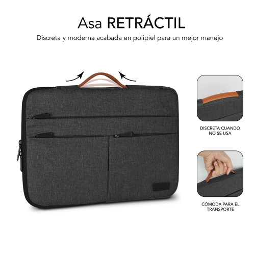 SUBBLIM Funda Air Padding 360 Sleeve 13,3-14" Dark Grey - Imagen 5