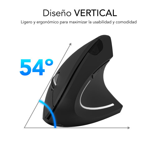 SUBBLIM Ratón GLIDE VERTICAL ERGO DUAL MOUSE BATTERY BLACK - Imagen 4