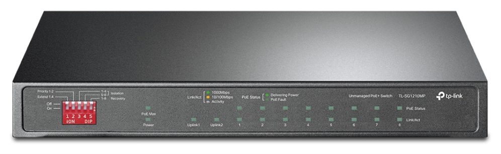 SWITCH TP-LINK 10-PORT GIGABITE WITH 8 PORT POE+ 6935364052683 TL-SG1210MP