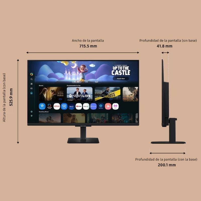 Smart Monitor Samsung M5 S32FM500EU 32"/ Full HD/ Smart TV/ Multimedia/ Negro - Imagen 4