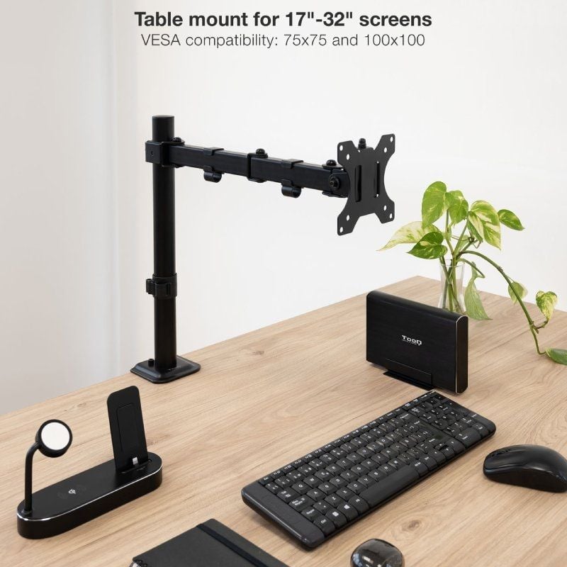Soporte de Mesa para Monitor TooQ DB1801TN-B/ Giratorio/ Inclinable/ hasta 8kg - Imagen 3