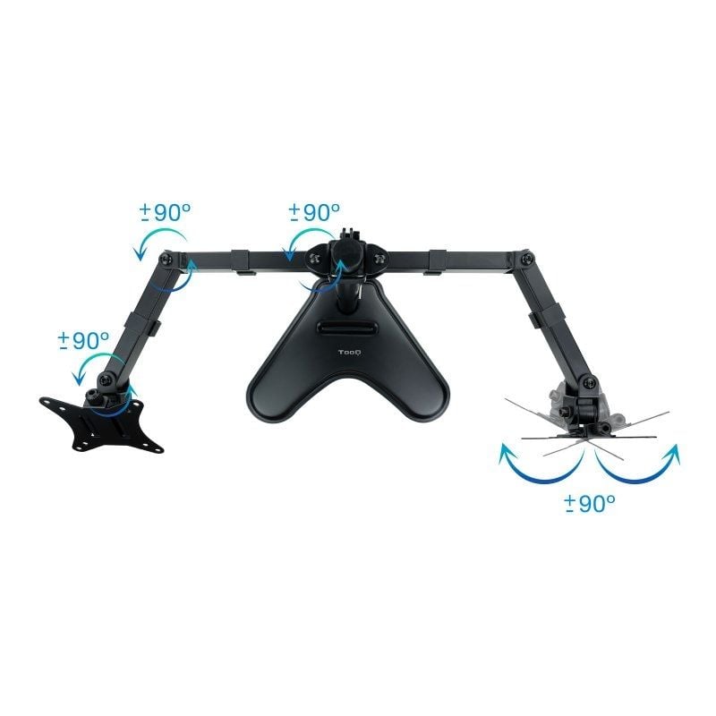Soporte de Sobremesa para 2 Monitores TooQ DB1702TN-B/ Giratorio/ Inclinable/ hasta 9kg - Imagen 3