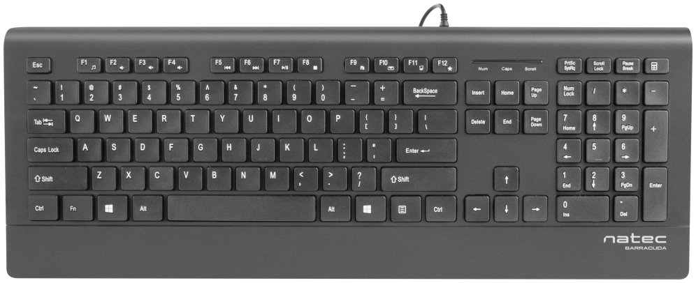 TECLADO NATEC BARRACUDA SLIM USB NEGRO 5901969426878 NKL-1717