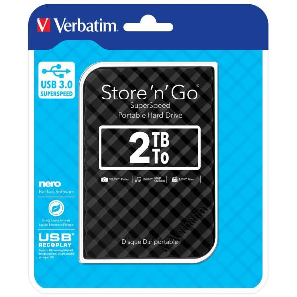Disco duro externo verbatim store n go 2tb 2.5 pulgadas usb 3.0 negro - Imagen 2