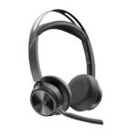 198122157242 | P/N: 9T9J6AA#AC3 | Cod. Artículo: DSP0000029924 Auriculares poly voyager focus 2 usb - c - c con certificación microsoft teams + adaptador usb - c - a + base de carga