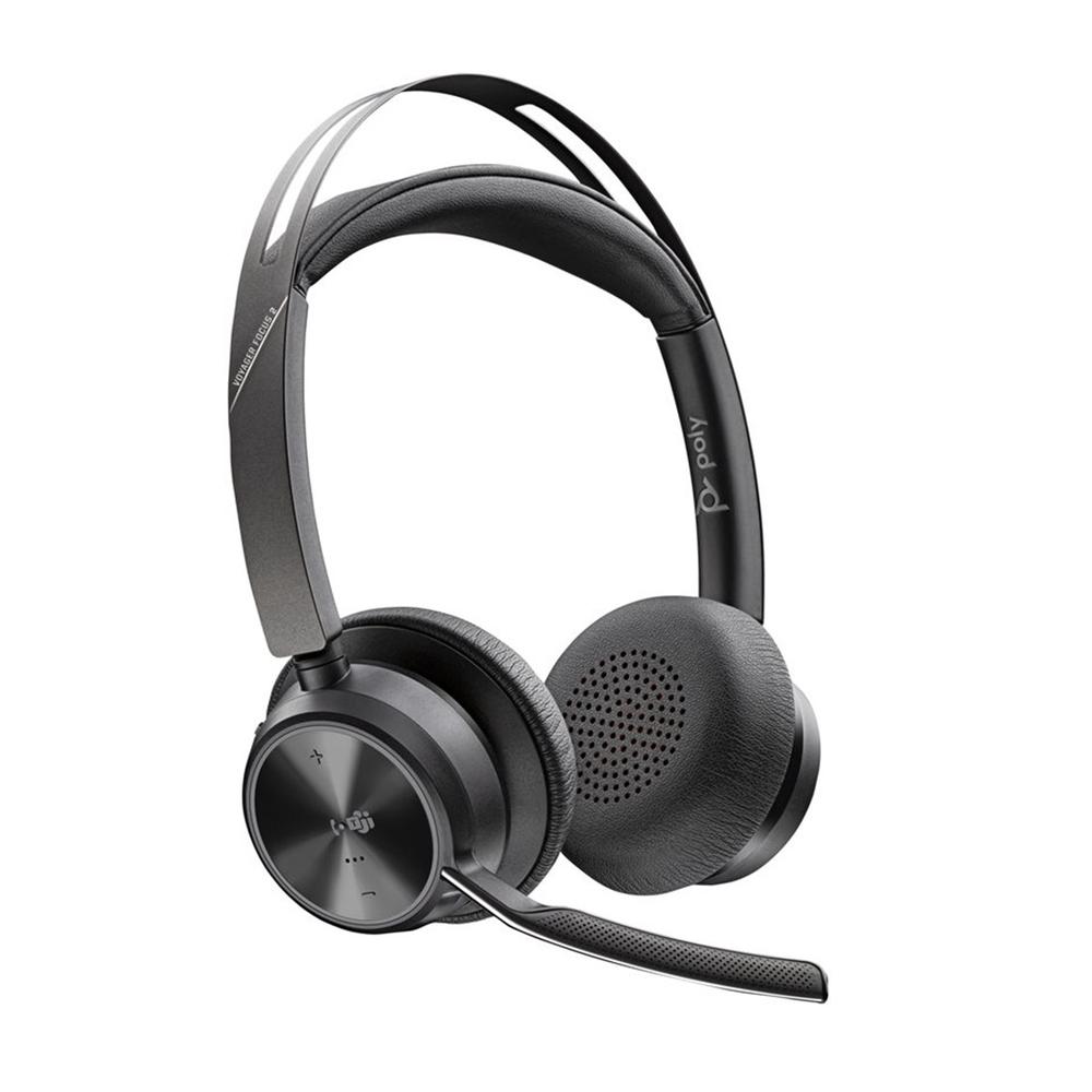 198122157242 | P/N: 9T9J6AA#AC3 | Cod. Artículo: DSP0000029924 Auriculares poly voyager focus 2 usb - c - c con certificación microsoft teams + adaptador usb - c - a + base de carga