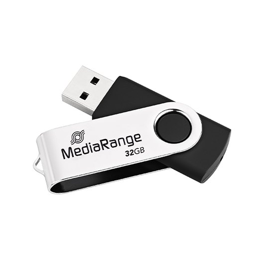 4260057127778 PENDRIVE 32GB USB 2.0 MEDIARANGE SILVER-BLACK MR911 A0056152 Mediarange Almacenamiento MR911
