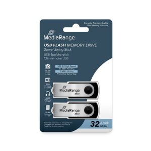 4260459619468 PENDRIVE 32GB USB 2.0 MEDIARANGE 2 PACK MR911-2 A0056182 Mediarange Almacenamiento MR911-2