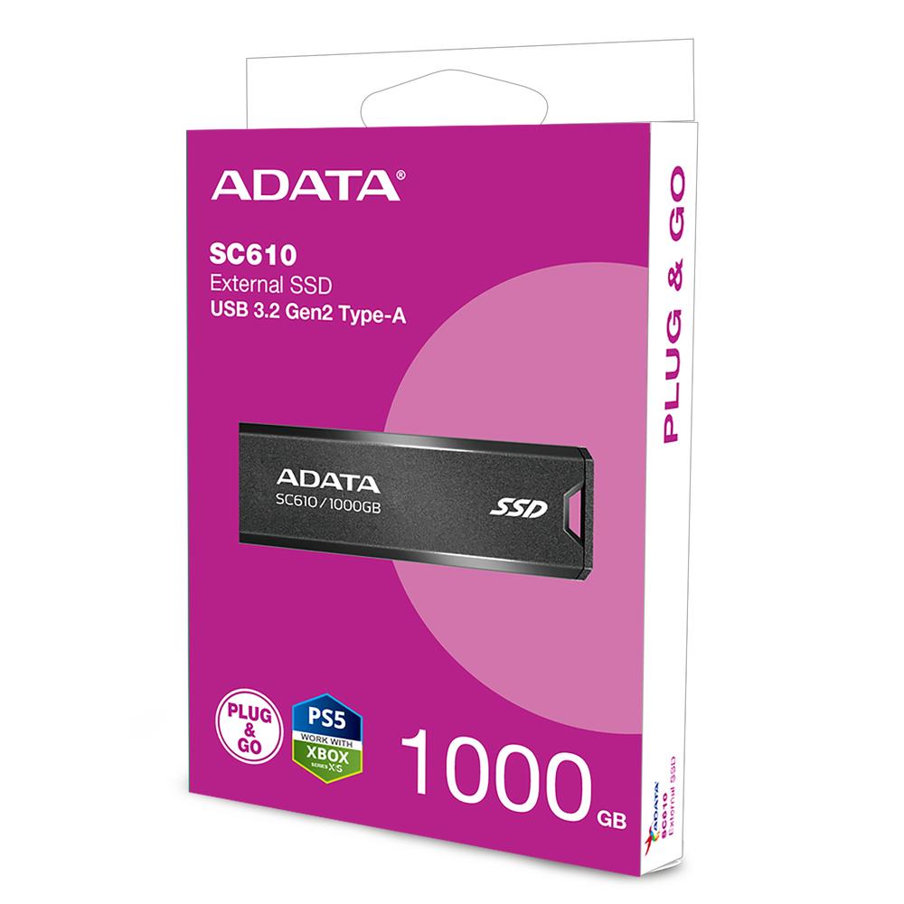 Disco duro externo ssd adata sc610 1tb usb 3.2 negro - Imagen 6