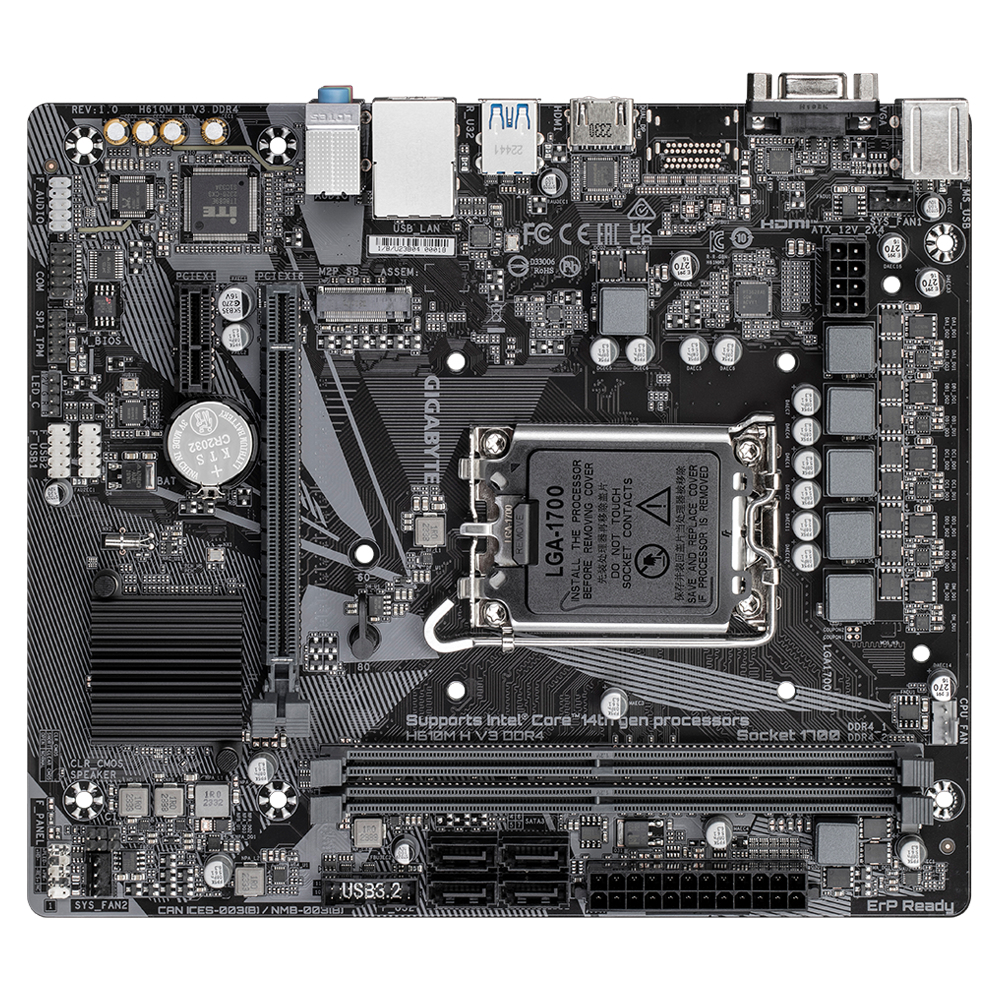Placa base gigabyte h610m h v3 ddr4 matx 1700 - Imagen 4