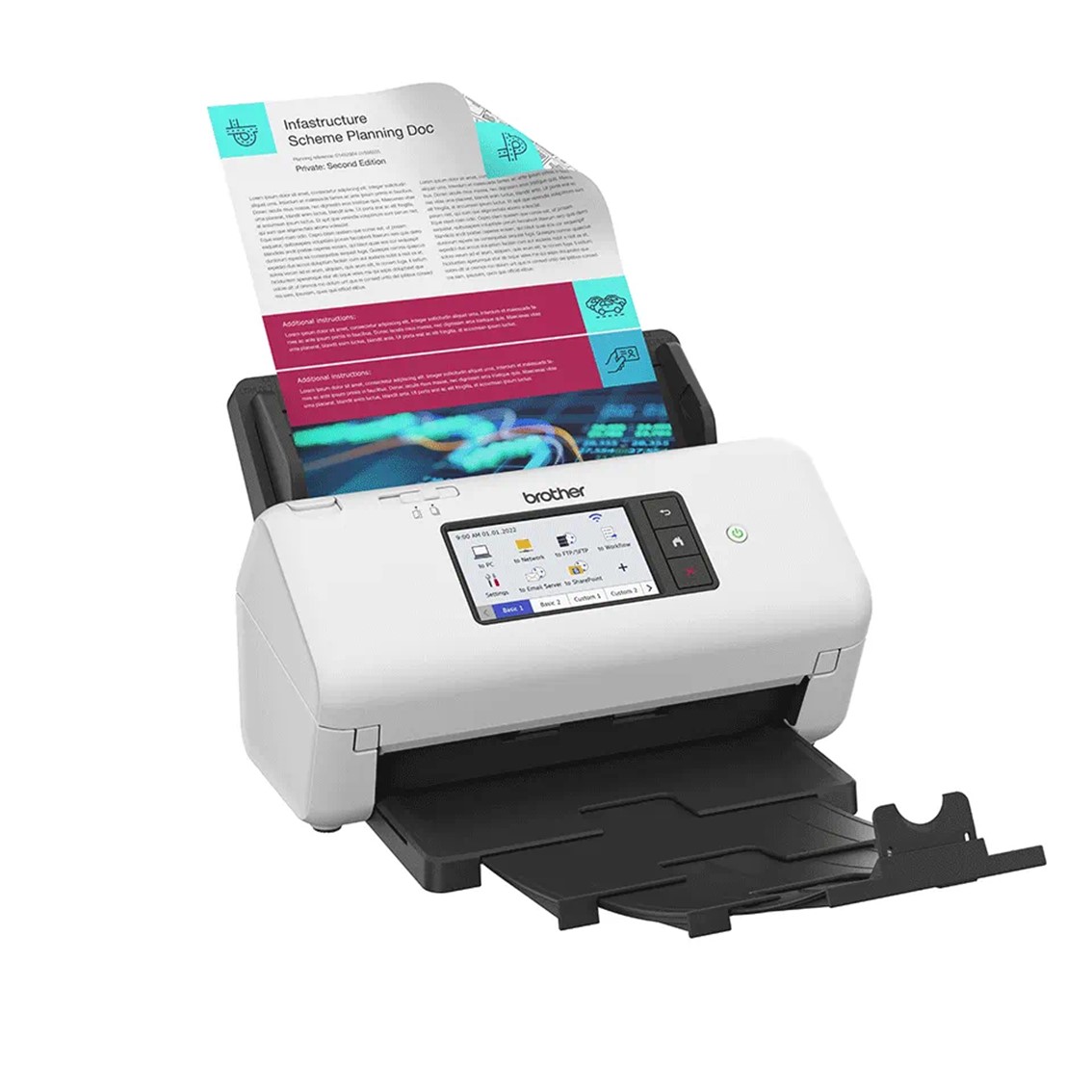 Escaner sobremesa brother ads - 4700w - 80ppm - duplex automatico - usb 3.0 - usb 2.0 - red - wifi - wifi direct - adf 80 hojas - Imagen 4