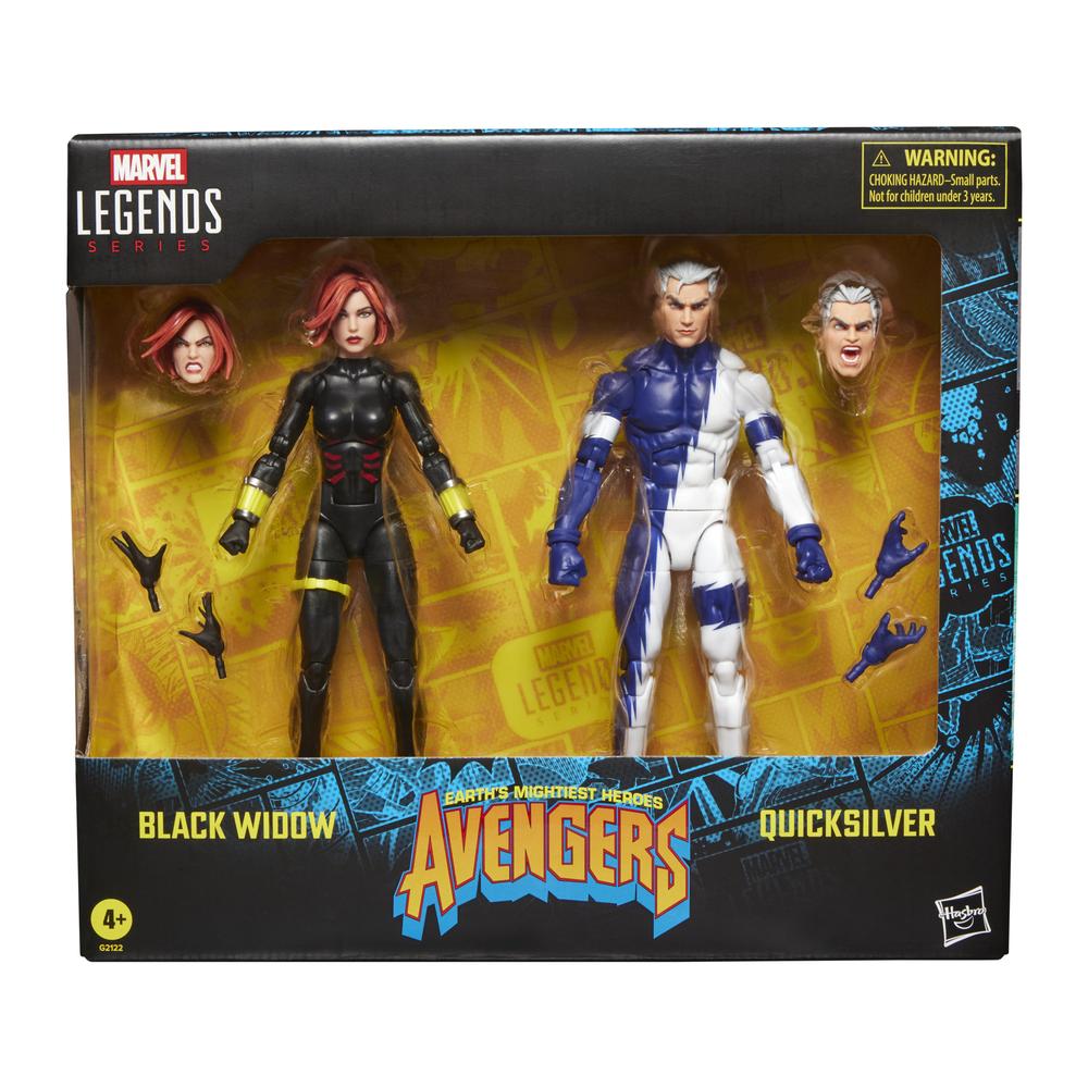 Pack 2 figuras hasbro marvel legends series earths mightiest heroes avengers black widow & quicksilver - Imagen 2