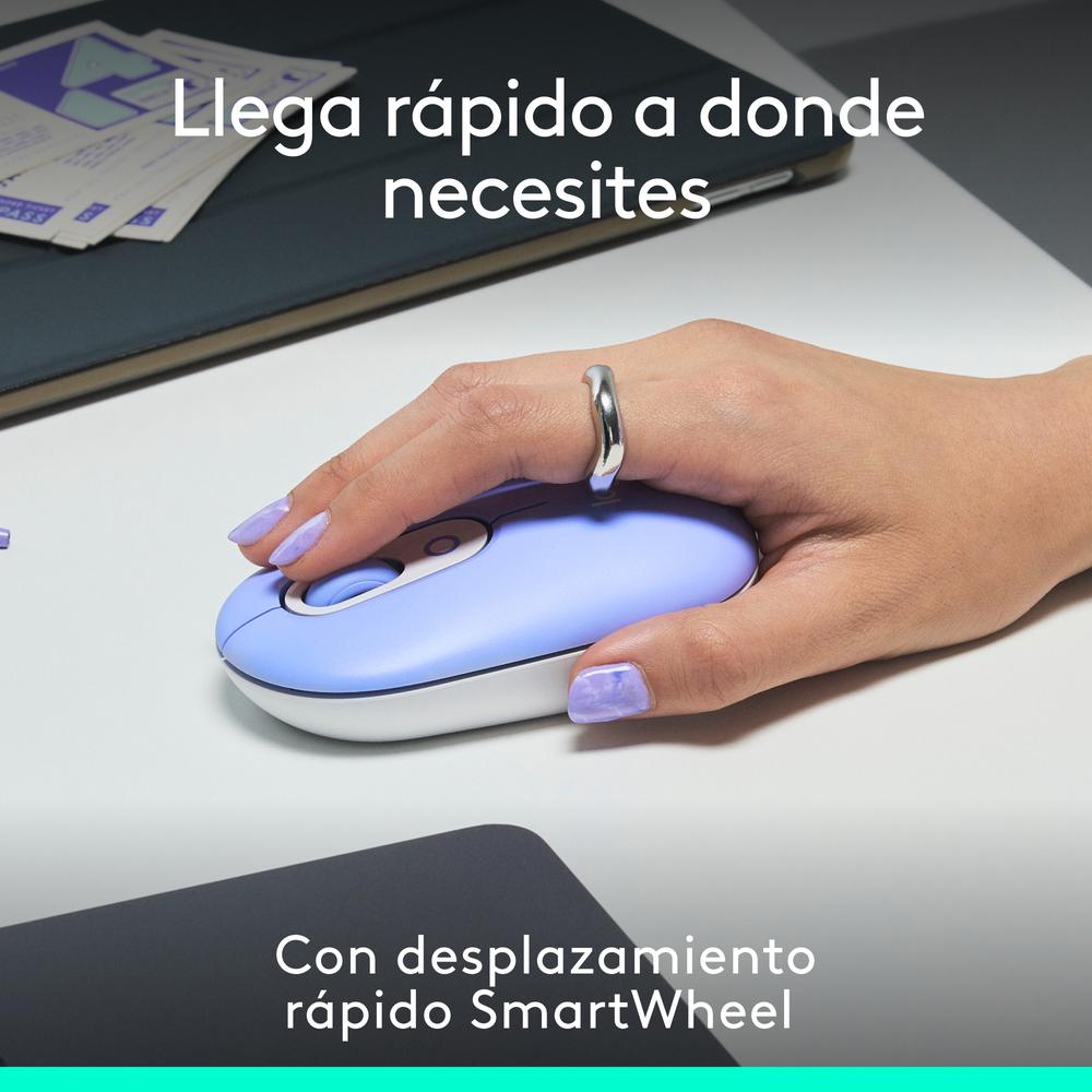 Raton inalambrico logitech pop mouse lila - Imagen 4