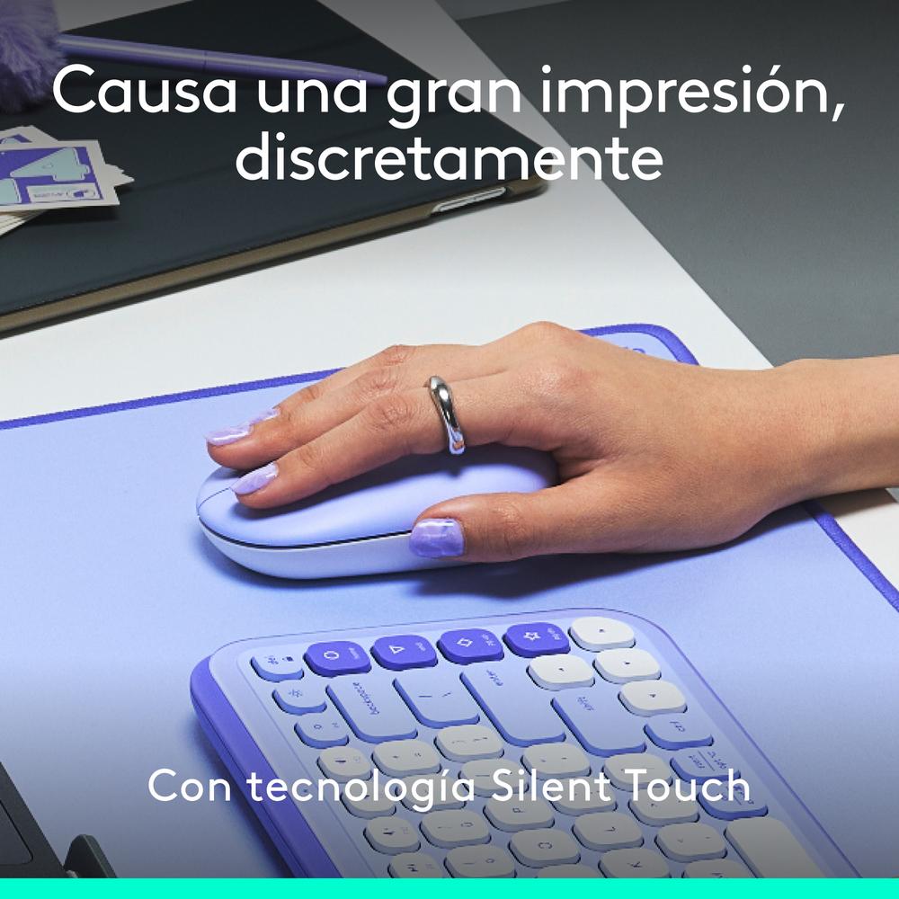 Raton inalambrico logitech pop mouse lila - Imagen 6