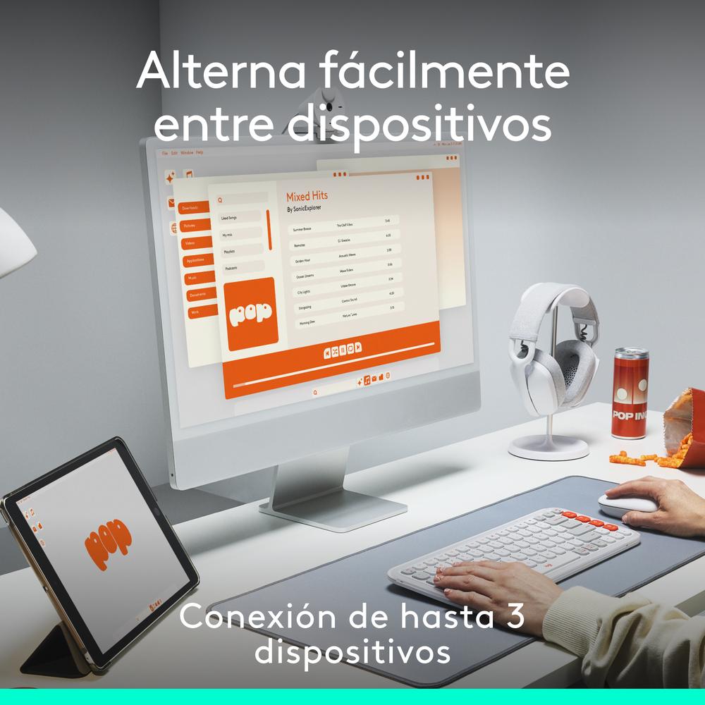 Raton inalambrico logitech pop mouse lila - Imagen 8