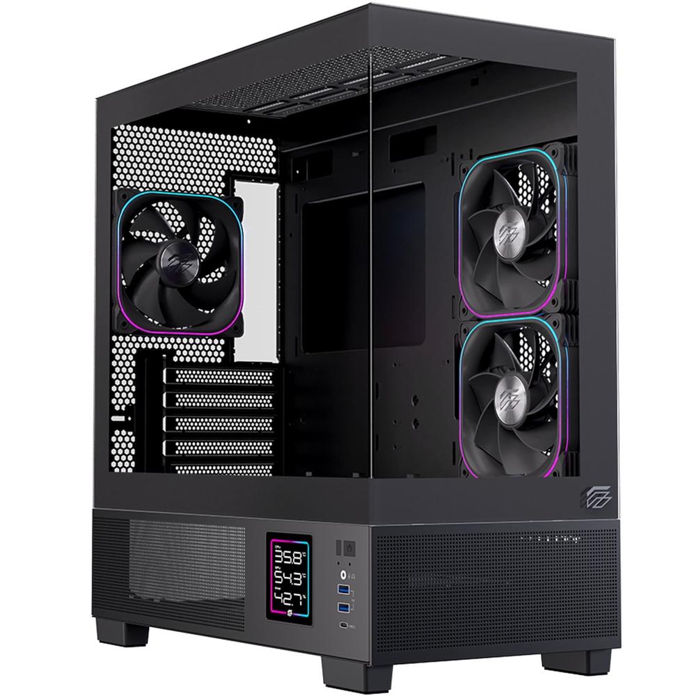6977277360011 | P/N: EXCS-SM-51DR-B | Cod. Artículo: DSP0000040771 Caja ordenador gaming einarex sm501d atx rgb cristal templado negra