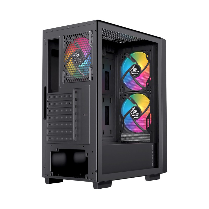 Caja ordenador gaming einarex p100 atx rgb cristal templado negra - Imagen 7
