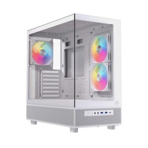 6977277369151 | P/N: EXCS-PR-500R-W | Cod. Artículo: DSP0000040780 Caja ordenador gaming einarex s500 rgb atx cristal templado blanca