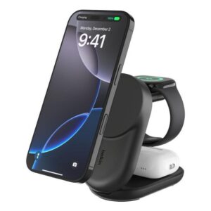 745883919871 | P/N: WIZ037KQBK | Cod. Artículo: DSP0000037712 Base de carga belkin wiz037kq ultracharge negro magnetico plegable qi2 25w movil reloj auriculares