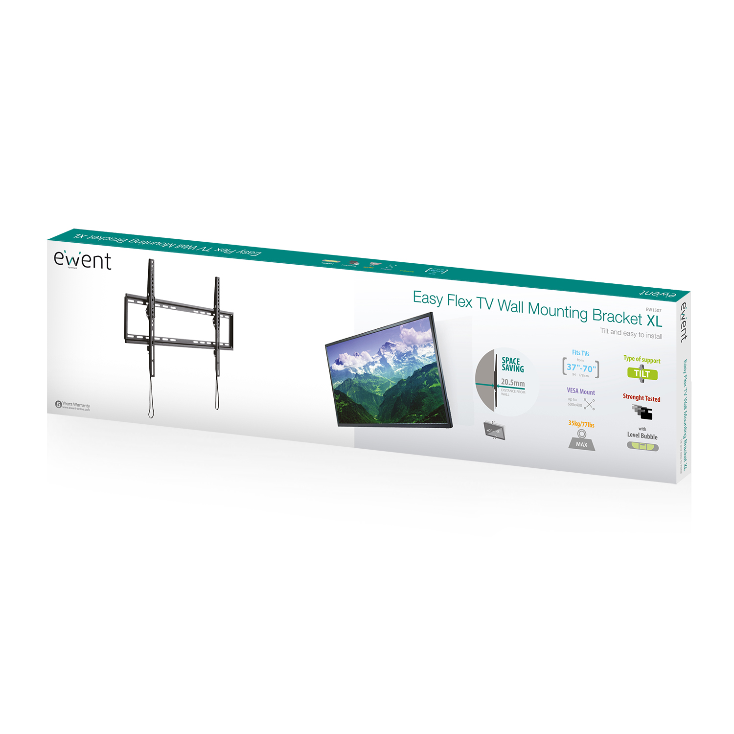 Soporte de pared ewent ew1507 para tv de 37 pulgadas - 75 pulgadas carga maxima 35kg - Imagen 4