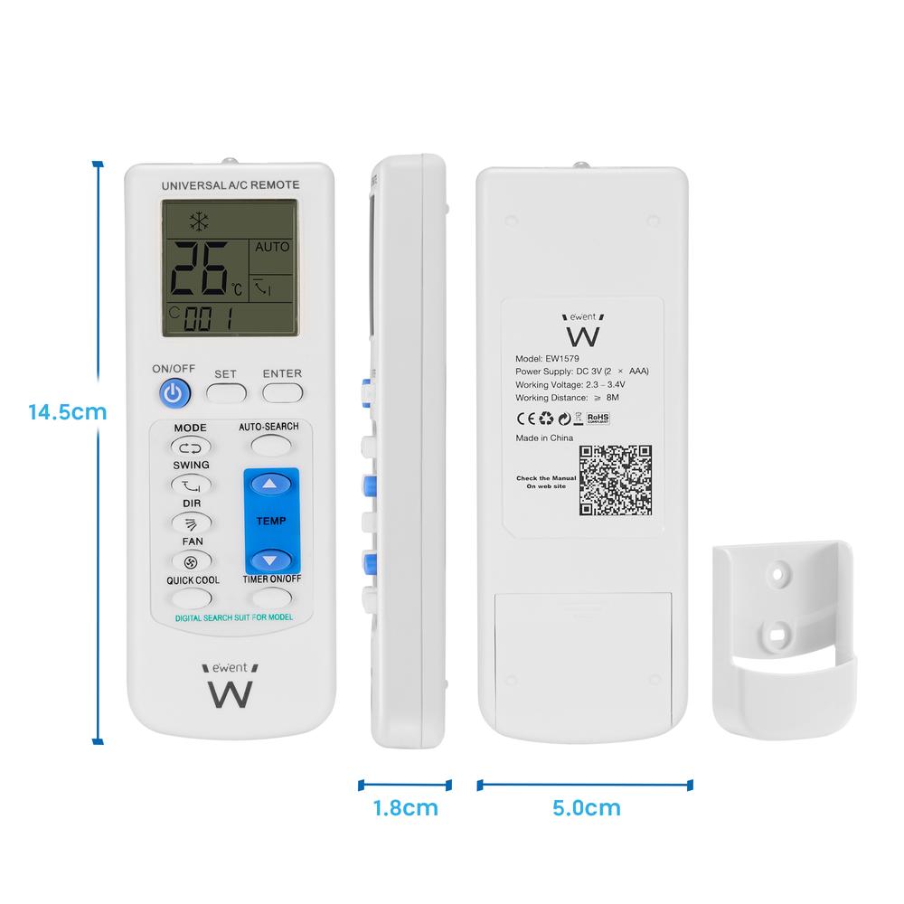 Mando a distancia universal ewent ew1579 para aire acondicionado - Imagen 3