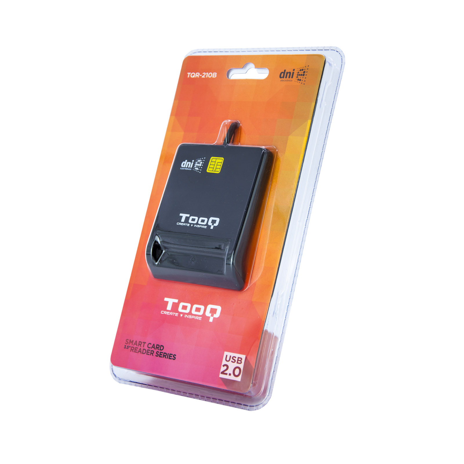 Lector de tarjetas dni tooq tqr - 210b usb 2.0 negro - Imagen 2