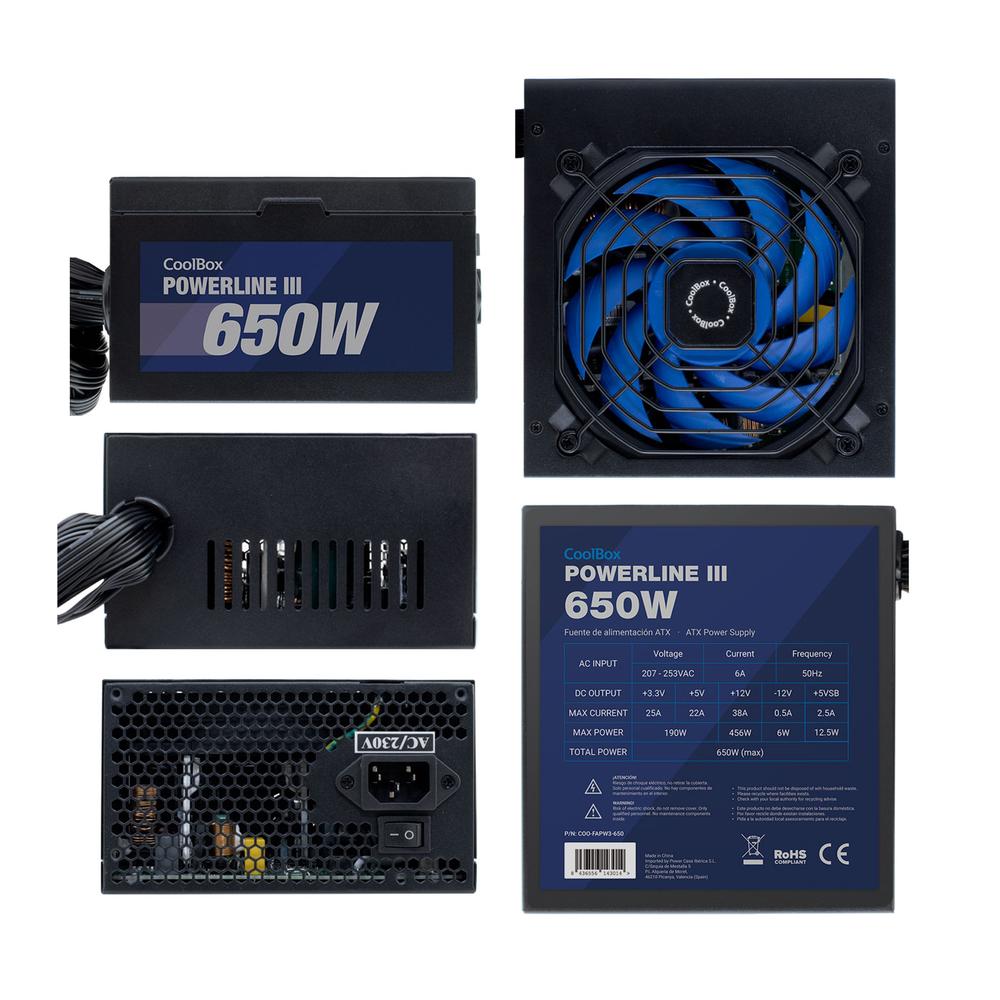 Fuente de alimentacion coolbox powerline iii gaming atx 650w - Imagen 3