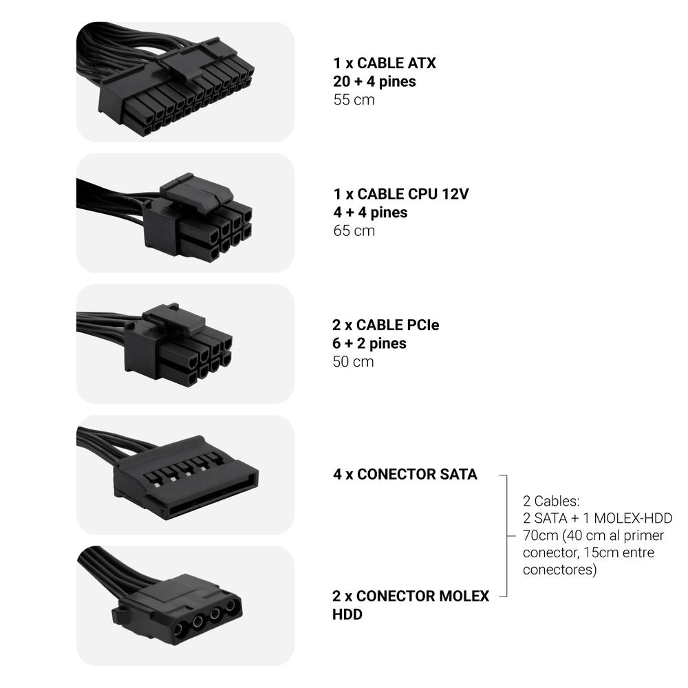 Fuente de alimentacion coolbox powerline iii gaming atx 650w - Imagen 4