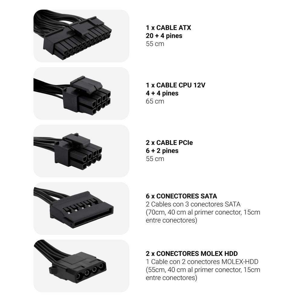 Fuente de alimentacion coolbox coolpower gaming atx 750w - Imagen 4