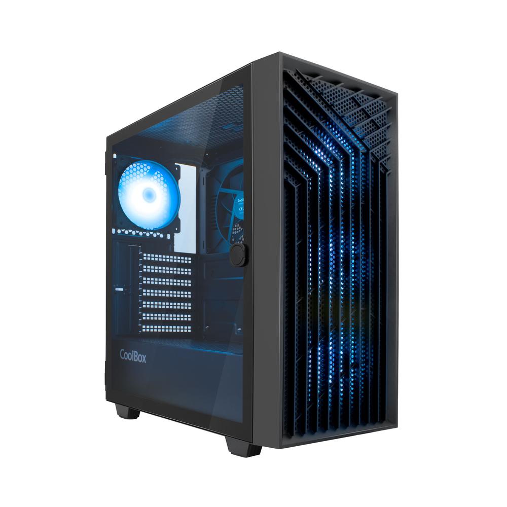 Caja ordenador gaming coolbox ga300 grid line atx argb cristal templado negro - Imagen 4