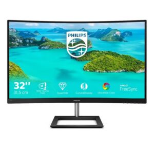 8712581758493 | P/N: 325E1C/00 | Cod. Artículo: DSP0000039088 Monitor led 31.5 pulgadas philips 325e1c - 00 curvo -  va -  qhd -  dp -  hdmi -  vga -  75hz -  4ms -  vesa 100x100