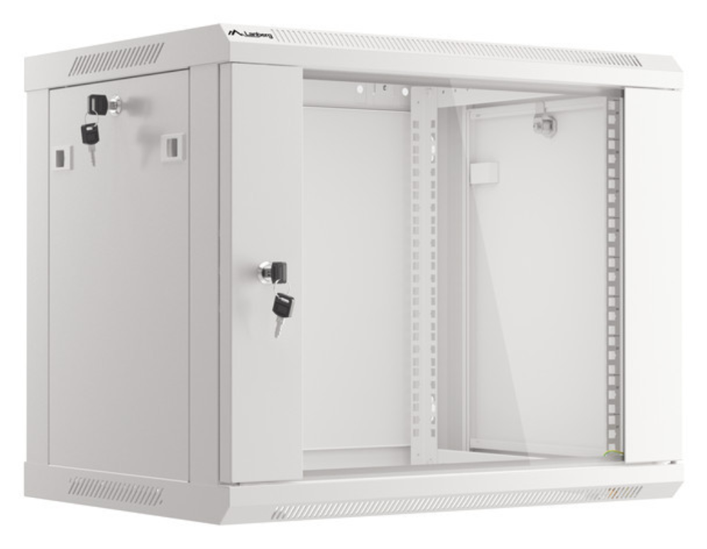 ARMARIO LANBERG MURAL 9U 600X450 RACK 19 FLAT PACK V2 PUERTA CRISTAL GRIS 5901969403107 WF01-6409-10S
